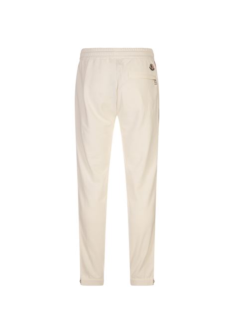 Joggers Bianchi Con Bande Laterali e Patch Logo MONCLER | 091-8H00014 89AWU034